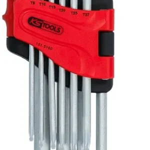 KS Tools Set di chiavi L Torx con testa sferica lunghe 10 pezzi 151.5180