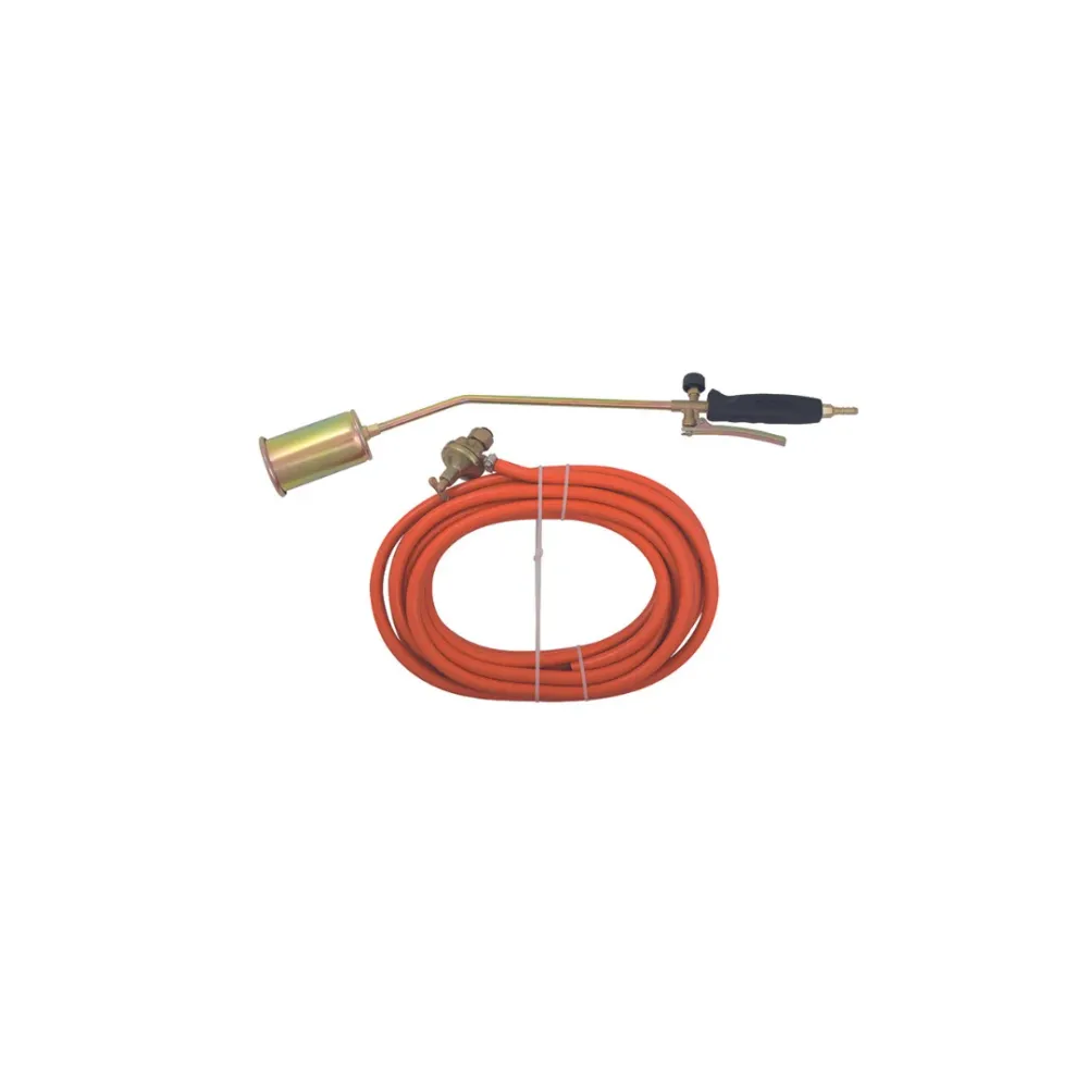 Maurer - Kit cannello gas con leva e tubo gpl gomma da 9,5 mt, con regolatore alta pressione