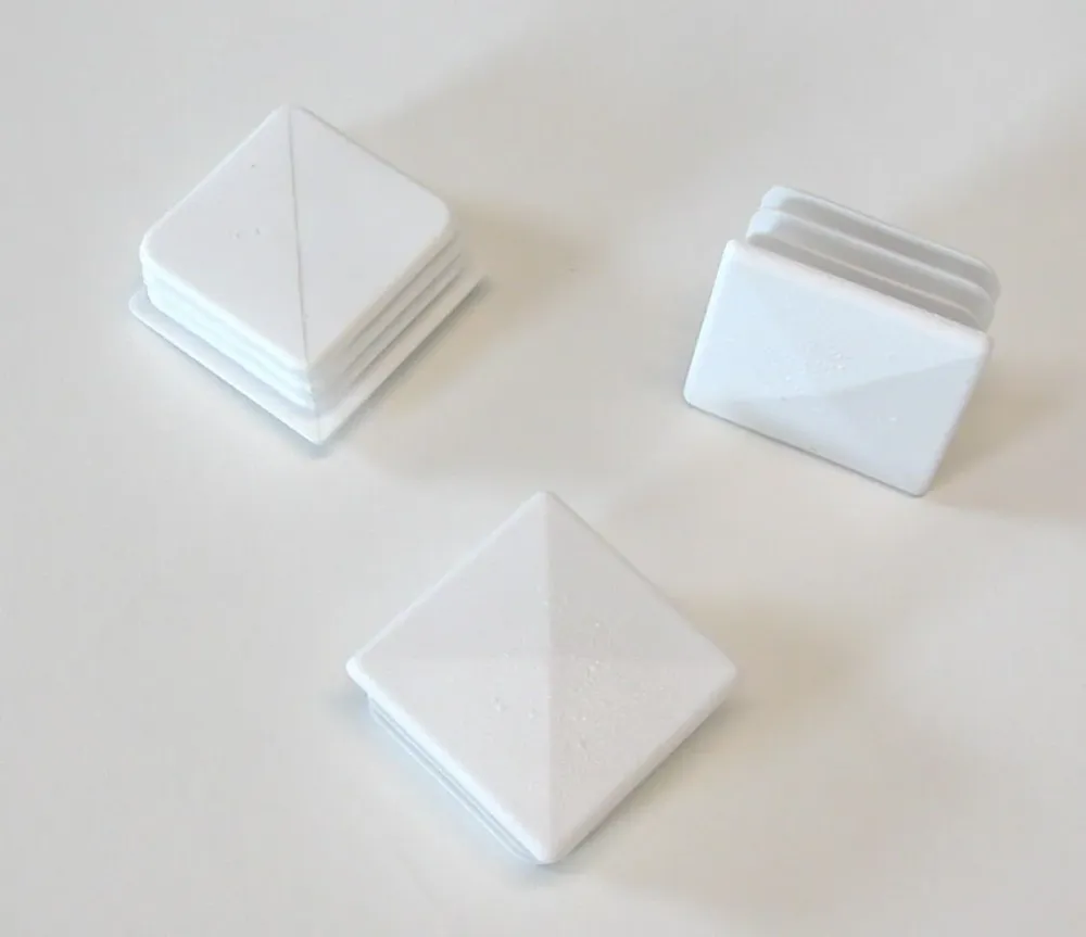 10pz TAPPI TAPPO BIANCO QUADRATO 40x40 PIRAMOIDALE PLASTICA cm4x4 COPRITESTA.