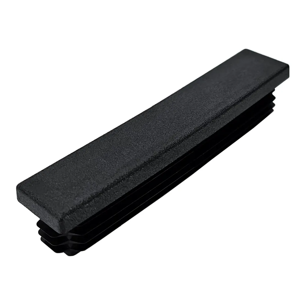 10Pz TAPPI TAPPO RETTANGOLARE 20x100mm NERO PUNTALE PLASTICA altezza 5mm cm 10x2