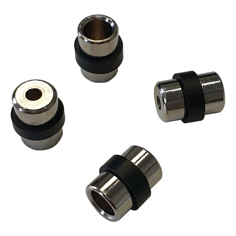 20Pz REGGIRIPIANO (PERNO) PER VETRINE E RIPIANI CON GOMMA DIAM.12X18 REGGIVETRO