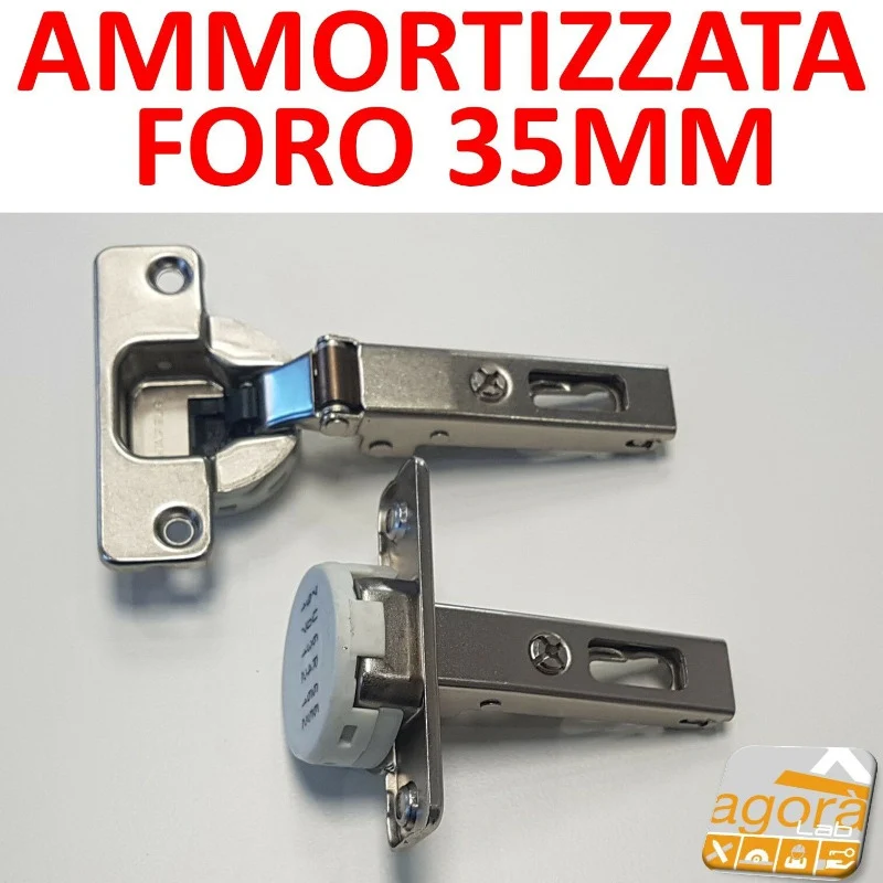 2PZ CERNIERA AMMORTIZZATA CUCINA FORO 35mm COLLO DIRITTO RICAMBIO SALICE WURTH HAFELE int 52