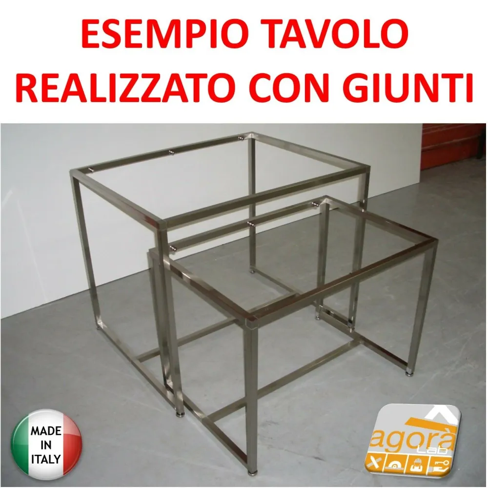 TUBO METALLO CROMO SATINATO 25X25 CM.2,5X2,5 TAGLIATO MISURA PREZZO AL ML