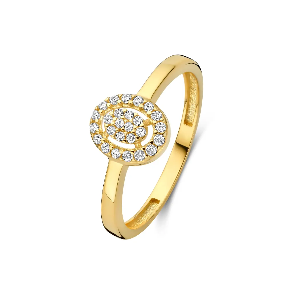 Le Marais Anne anello oro 14 carati con zirconi