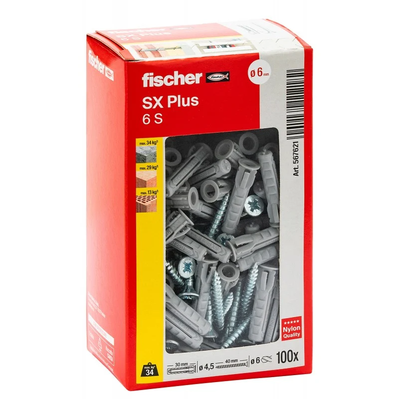 Sx Plus S Tassello Nailon Con Vite