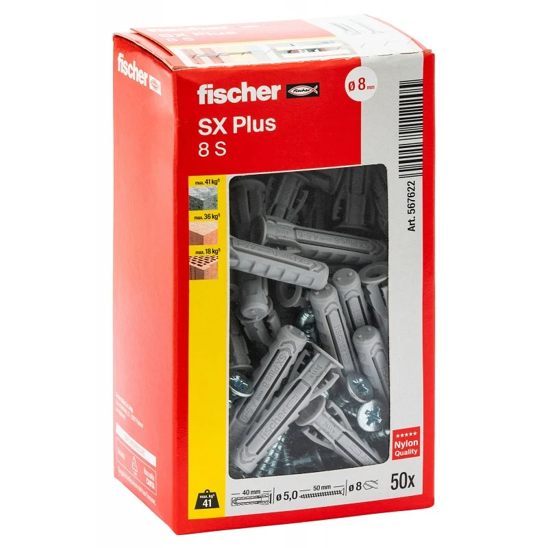 Sx Plus S Tassello Nailon Con Vite