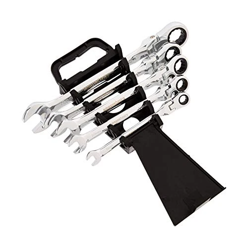 AmazonBasics, set di chiavi e cricchetto, flessibile, metrico, 5 pezzi