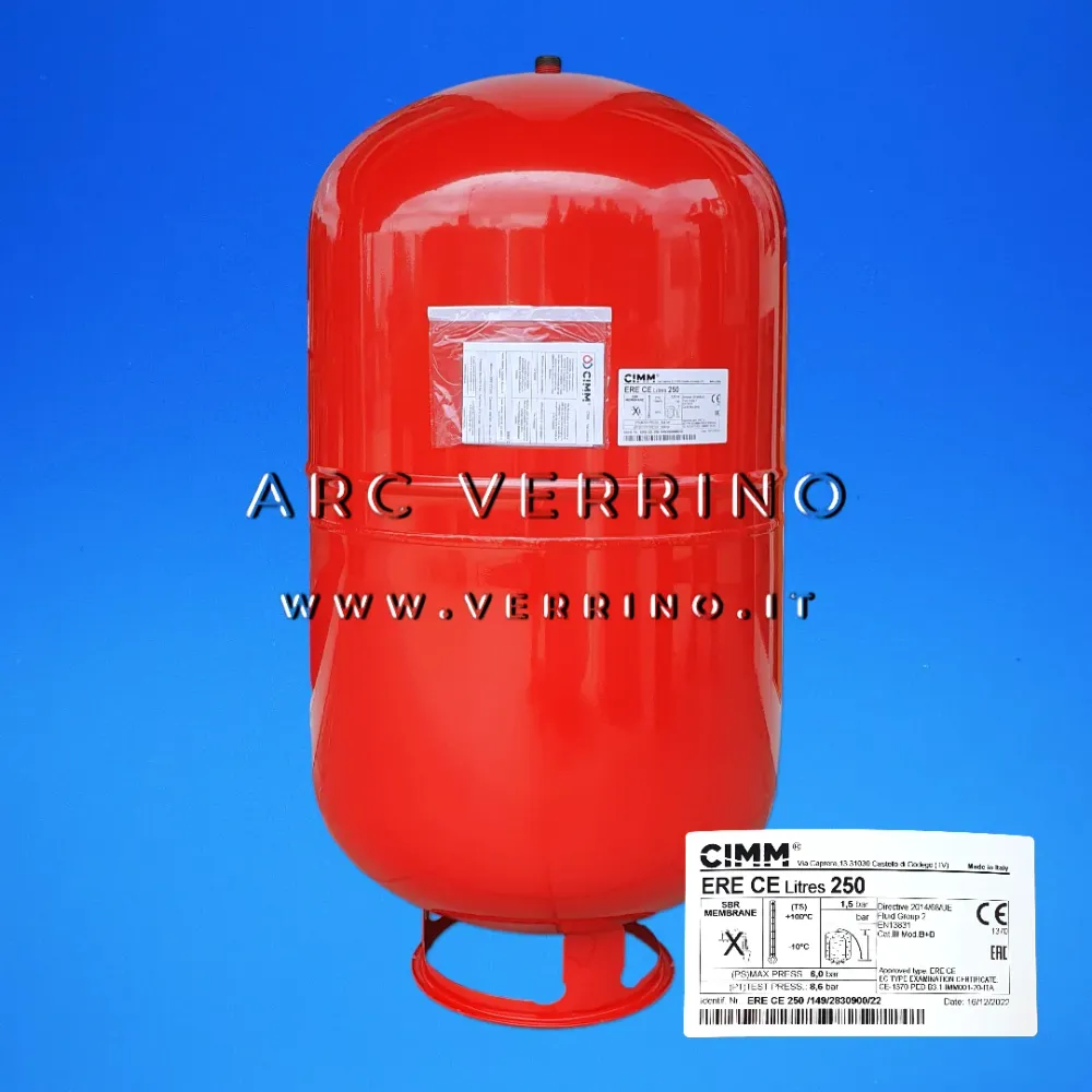 Vaso di espansione cilindrico - CIMM ERE CE - 250 Litri - 1''M | Elbi 820250