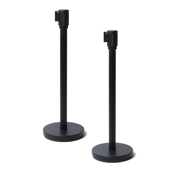 Showdown - BBEBLACK - Colonnina segnapercorso - nero - con nastro nero 250 cm - 90723 - Conf. da 2 Pz.