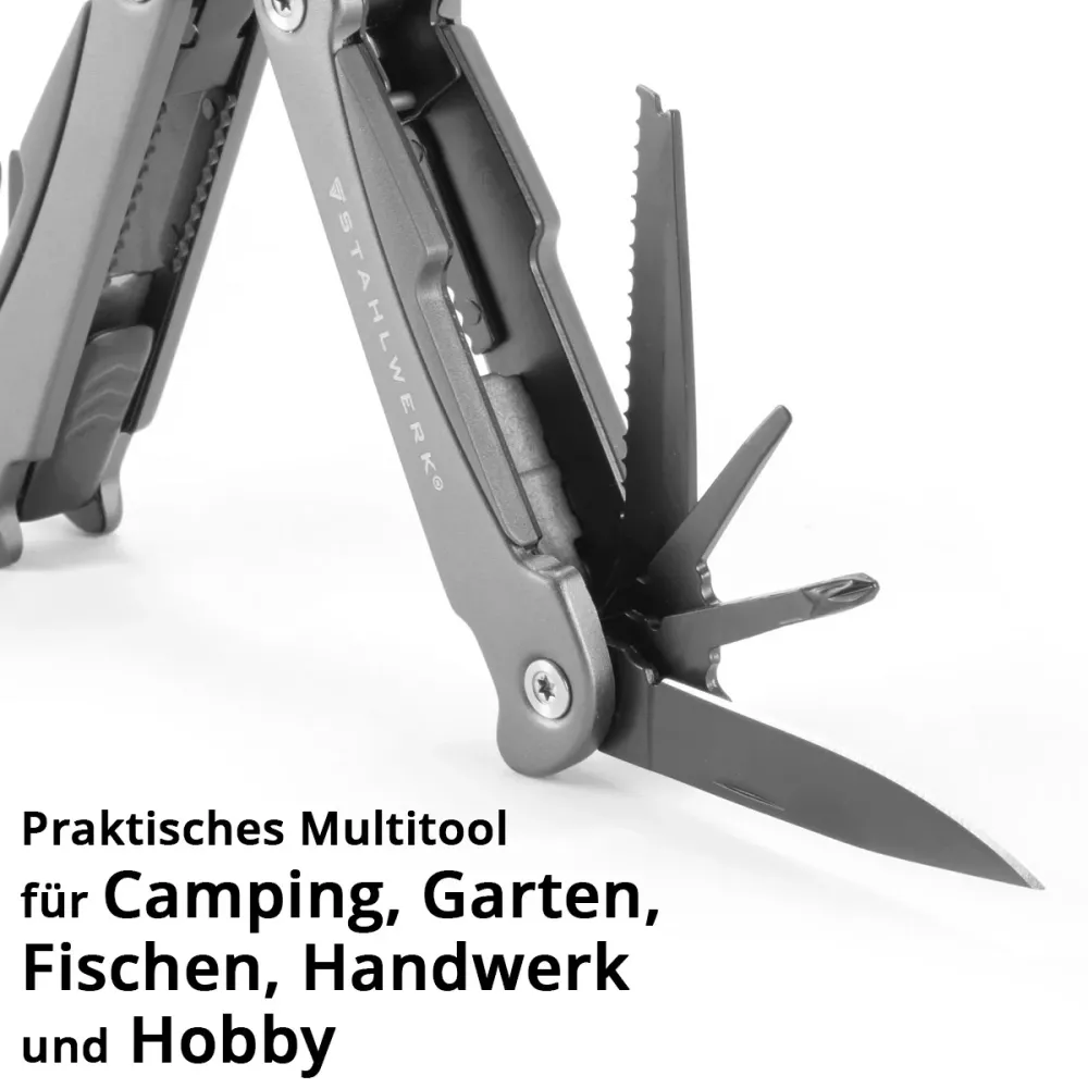 SCAELLO MULTIPLO -TOOL con 13 strumenti, coltello tascabile di alta qualità / coltello pieghevole / strumento multifunzion...