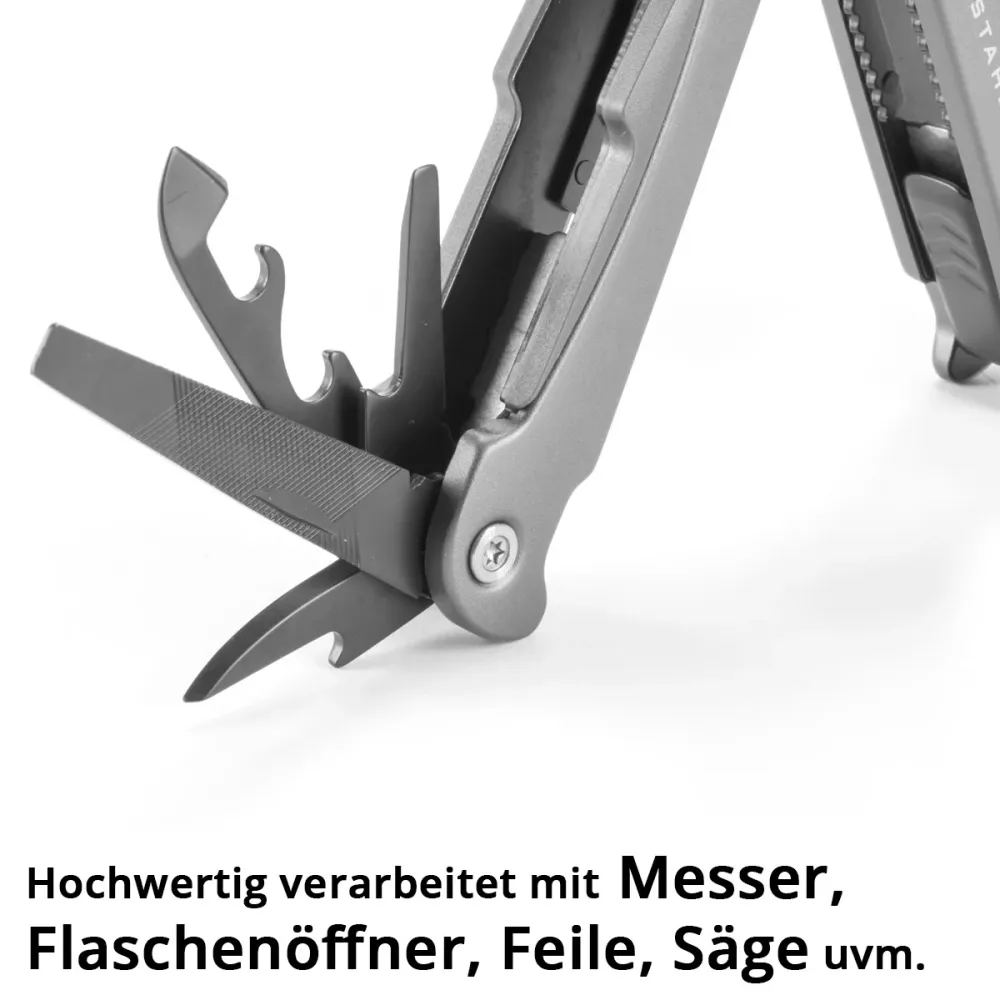 SCAELLO MULTIPLO -TOOL con 13 strumenti, coltello tascabile di alta qualità / coltello pieghevole / strumento multifunzion...