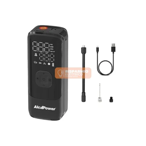 COMPRESSORE PORTATILE ALCAPOWER 702880 150 PSI CON POWER BANK E TORCIA