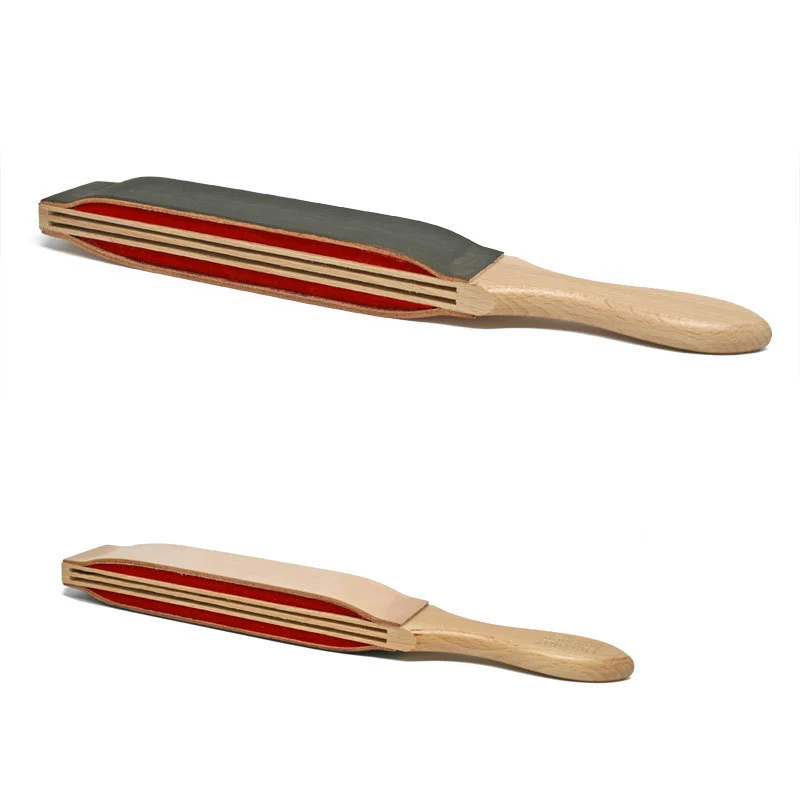 Coramella Manico Legno Cuoio Russo Imbottita Pasta Nera HS-91 RJ