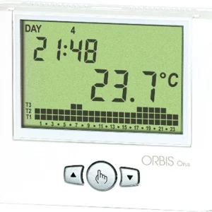 CRONOTERMOSTATO DIGITALE DA PARETE CON COMUNICATORE GSM PROG. GIORNALIERA/SETTIMANALE BIANCO 230V ORBIS OB324800