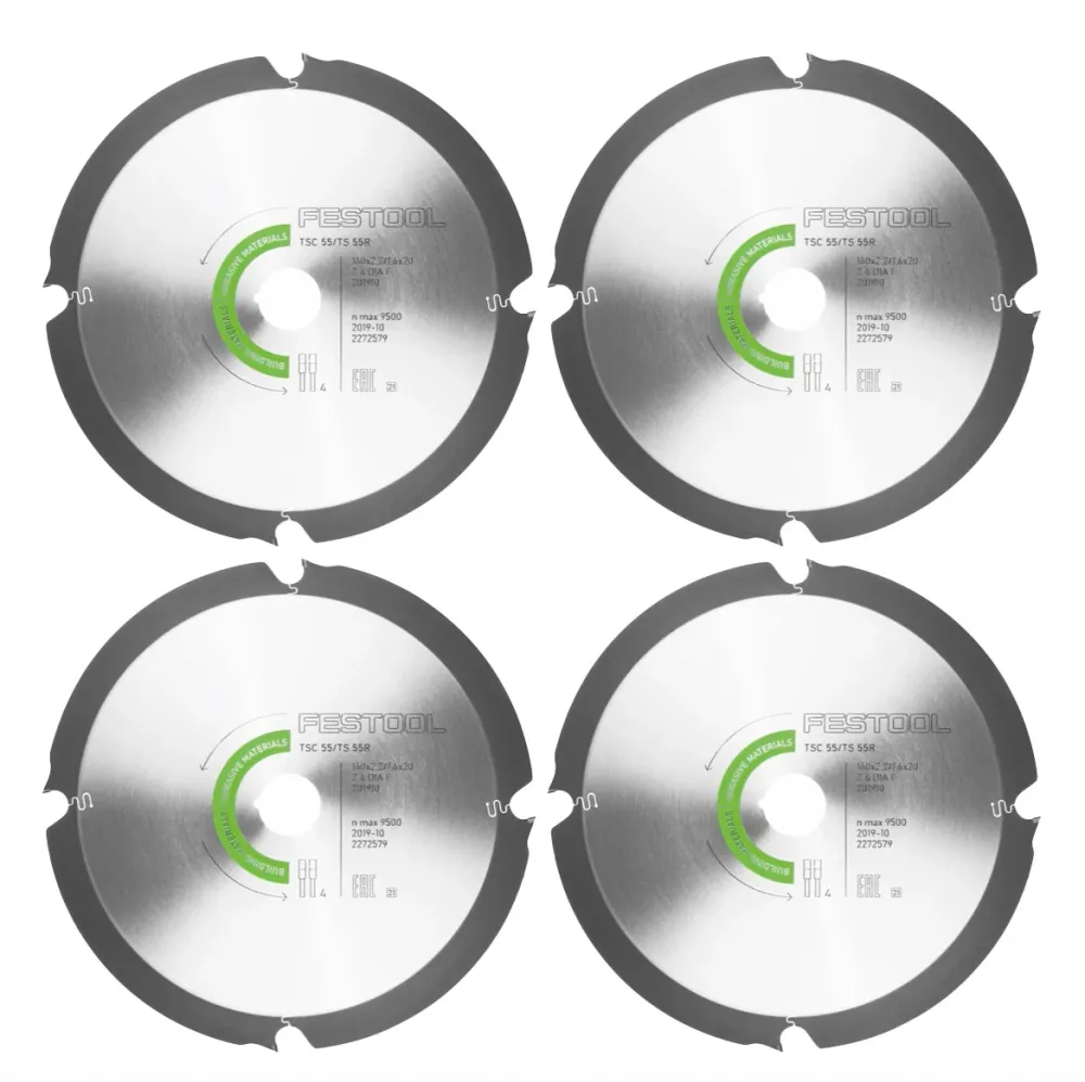 Festool 4x disco diamantato 160 x 2,2 x 20 mm DIA4 per TS 55 R e TSC 55 ( 4x 201910 )
