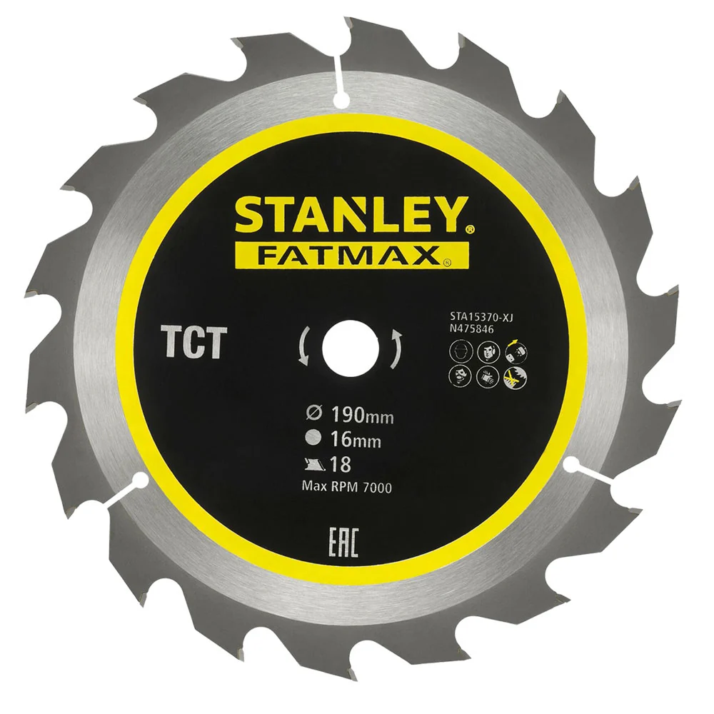 STANLEY - Lama Per Sega Circolare 'Denti Riaffilabili' Ø 190 Mm - Foro 16 Mm COD. 5013796