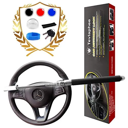 Tevlaphee Blocca Sterzo per Auto Antifurto di Bloccaggio Dispositivi Black