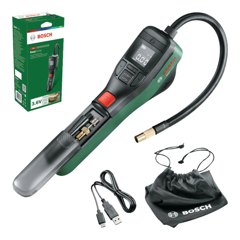 Bosch EasyPump Pompa ad aria compressa batteria Mini compressore per biciclette 10,3 bar