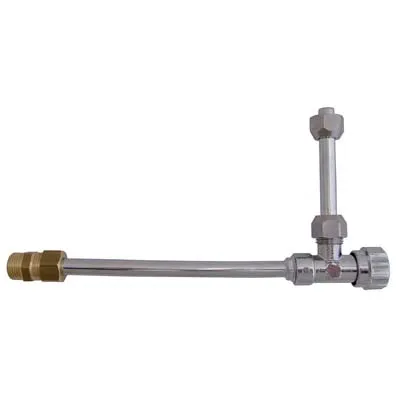 Rubinetto Squadra X Cassetta Wc + Doppia Canna Ottone Nichelato 1/2M