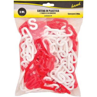 Catena Segnaletica Hand - Plt Bianco/Rosso D.Mm 8 Mt 5- 2 Pezzi