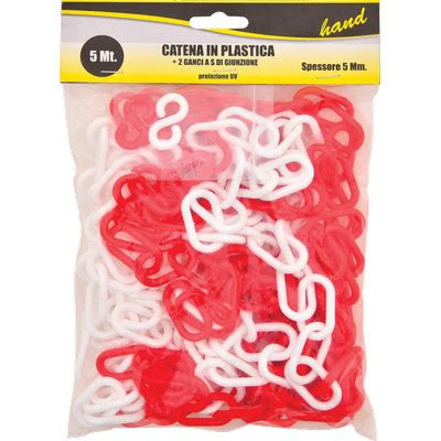 Catena Segnaletica Hand - Plt Bianco/Rosso D.Mm 5 Mt 5- 2 Pezzi