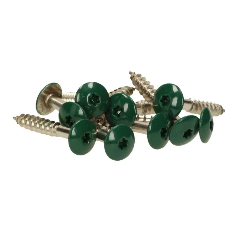 Meisterling Vite per facciate 4,8x38 mm, 100 pz. ( 010020000241 ) - Testa piatta da 12mm, verde scuro, filettatura parzial...