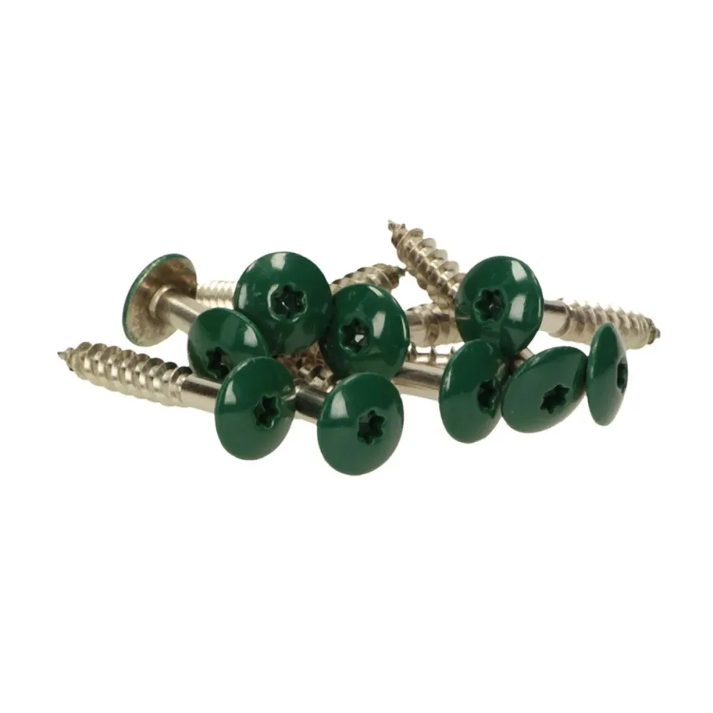 Meisterling Vite per facciate 5,5x35 mm, 100 pz. ( 010030000141 ) - Testa piatta da 12mm, verde scuro, filettatura parzial...