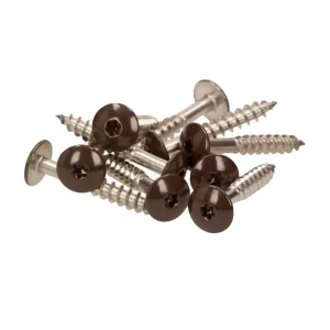 Meisterling Viti per facciate 5,5x25 mm - 100 pz. ( 010030000031 ) 12 mm Testa piatta, marrone scuro, con filetto parziale...