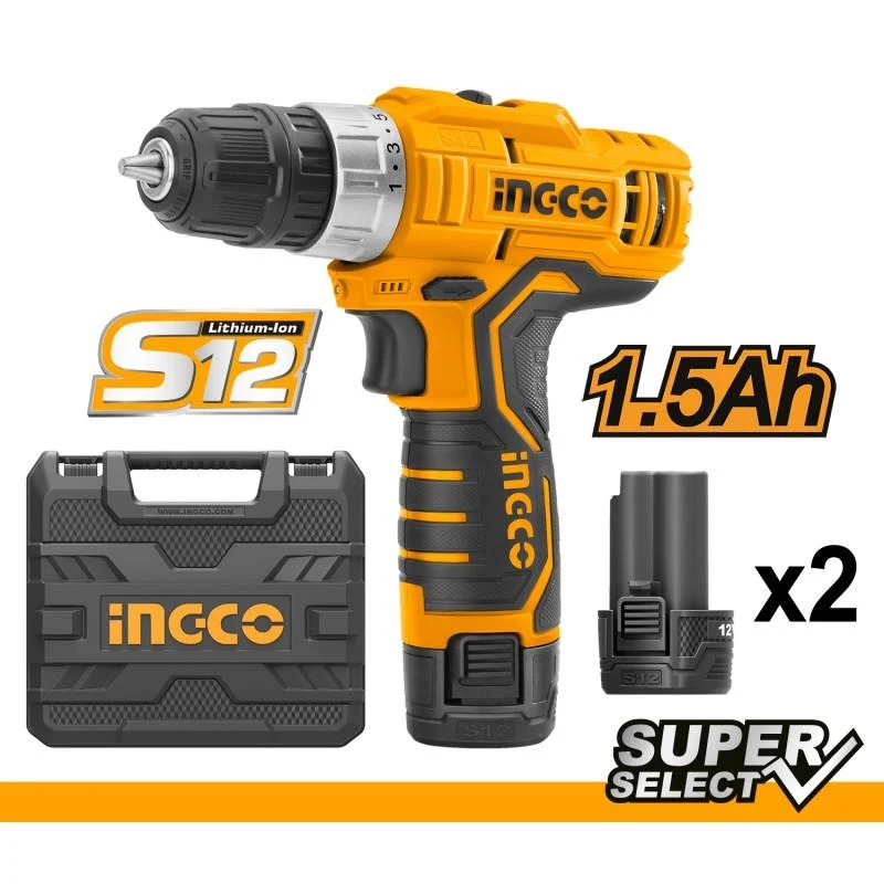 12-V-Bohrschrauber mit 2 1,5-Ah-Lithiumbatterien im INGCO-Koffer Hot on Sale