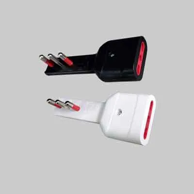 ADATTATORE ULTRAPIATTO 16A ROSI 2P+T - presa 10/16A 2P+T, Col. Nero. Prezzo per Pezzo.