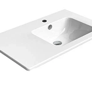 Lavabo con ripiano sinistra, 80 x 50 cm, lavabo ExtraGlaze Aisling