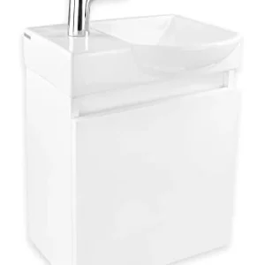 Alpenberger Lavabo con mobiletto, bianco lucido, mobili da bagno preassemblati, set adatto qualsiasi bagno o camera degli...