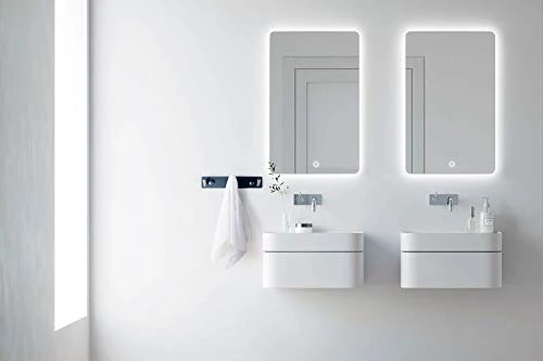 Ambrosya - Portasciugamani Acciaio Inossidabile Nero - Appendiabiti Asciugamani Bagno Ganci Guardaroba (Acciaio Inossidabi...