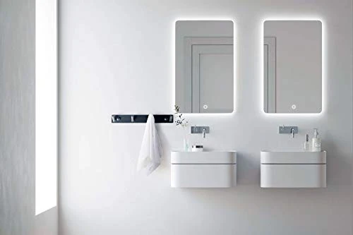 Ambrosya - Portasciugamani Acciaio Inossidabile Nero - Appendiabiti Asciugamani Bagno Ganci Guardaroba (Acciaio Inossidabi...
