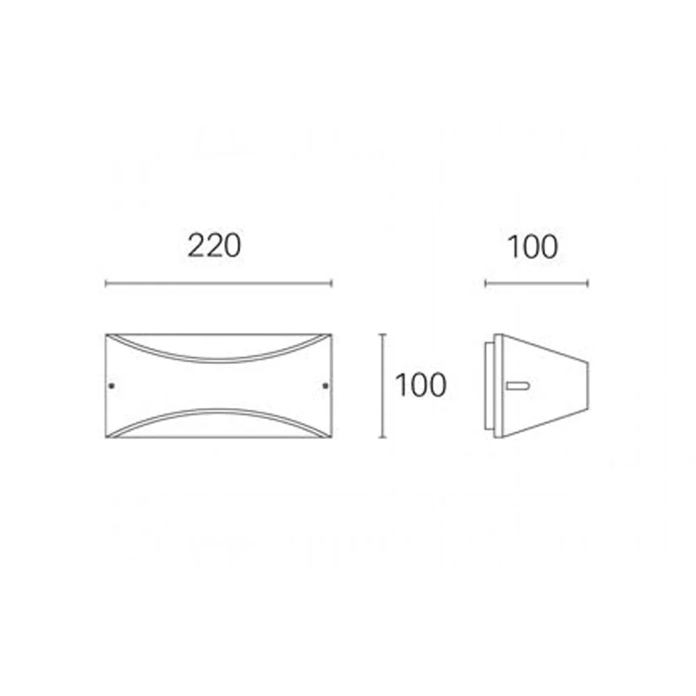APPLIQUE LED LHASA 10 W - cm 22 x 10 x 10 grigio
