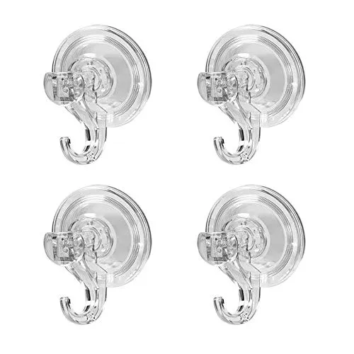 JINXM 4 Pezzi Ventose con Gancio Ganci Ventosa Resistenti per Bagno Gancio Ventosa Forte Senza Trapano Ventose Arredi Casa