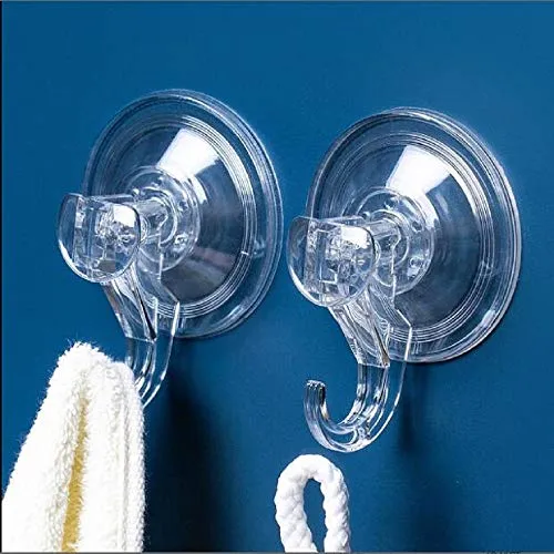 JINXM 4 Pezzi Ventose con Gancio Ganci Ventosa Resistenti per Bagno Gancio Ventosa Forte Senza Trapano Ventose Arredi Casa