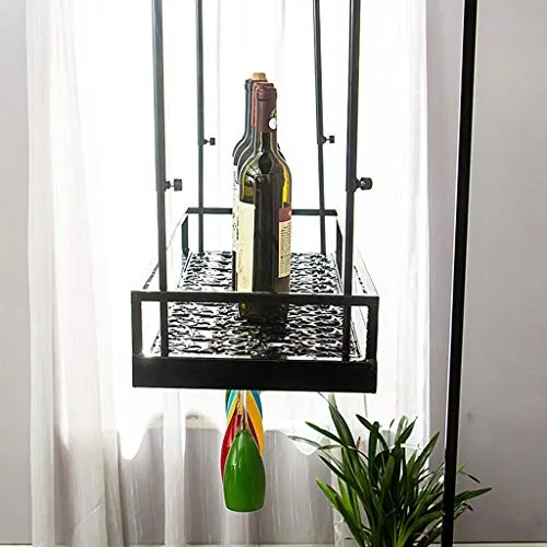 KELITINAus Cremagliera Della Bottiglia Di Vino Soffitto Rack Goffratura Processo Calice Calici Rack, Retro Bar Decorazioni...