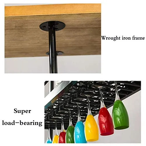 KELITINAus Cremagliera Della Bottiglia Di Vino Soffitto Rack Goffratura Processo Calice Calici Rack, Retro Bar Decorazioni...