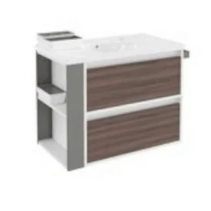 Bath + lavabo con 2 cassetti e lavabo porcellana Bsmart esche/bianco/grigio Bath+