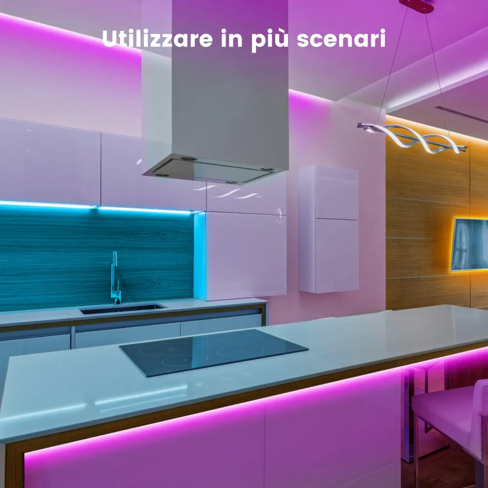 Beaeet Striscia LED 10 Metri,Strisce LED Colorati Dimmerabile con Controller Bluetooth Musica Sincronizza la Adatto per In...