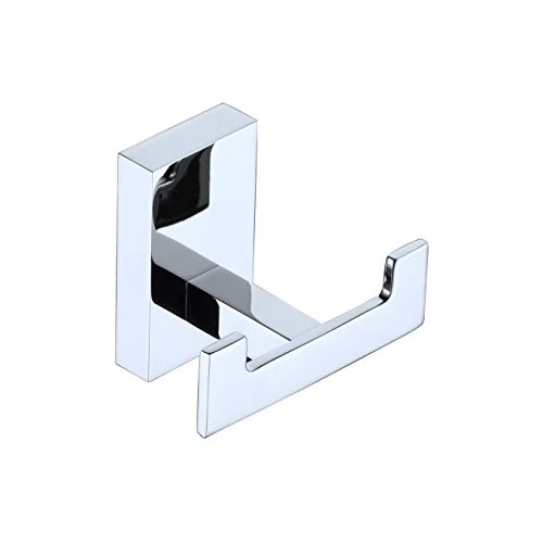 Beelee BA9203 - Gancio Portasciugamani, ottone, Cappotto Gancio doppio gancio per bagno cucina, Montaggio parete, Cromo Lu...