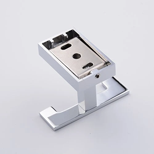 Beelee BA9203 - Gancio Portasciugamani, ottone, Cappotto Gancio doppio gancio per bagno cucina, Montaggio parete, Cromo Lu...