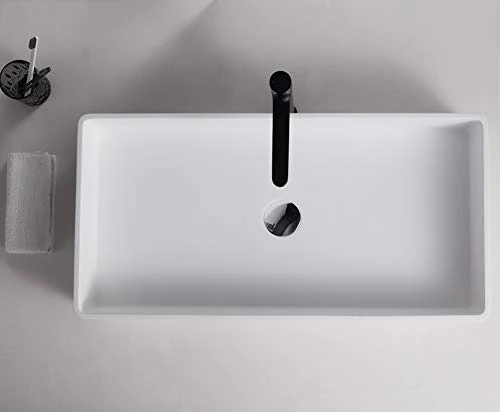 Lavabo da appoggio solid surface PB2013-80 x 40 x 14,5 cm - bianco opaco Bernstein Badshop