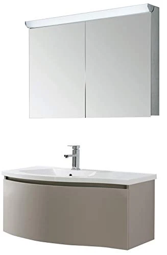 Mobile bagno sospeso LENA 1000 talpa opaco - specchio scelta opzionale, Specchio:Senza specchio, Piletta Pop-up:Con pilett...