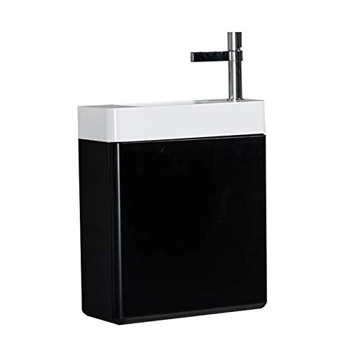 Mobiletto per il bagno CARO 450 - disponibile diversi colori - Specchio o armadietto specchio opzionale, Colore:Nero (opac...