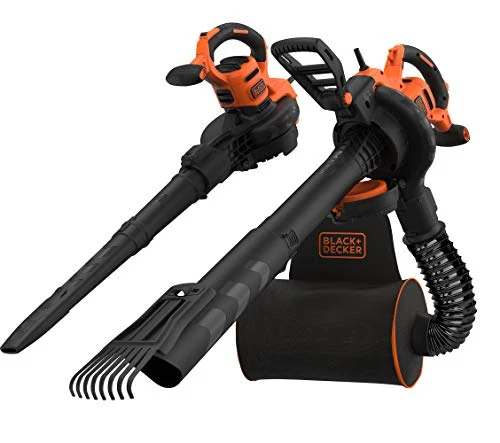 Black+Decker Beblv301 Soffiatore Elettrico, Trituratore, Aspiratore Foglie Capacità Di Raccolta 72 Litri, 3000 W, Nero Ara...