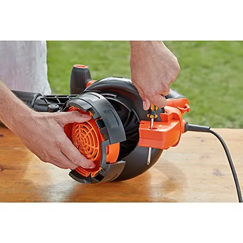 Black+Decker Beblv301 Soffiatore Elettrico, Trituratore, Aspiratore Foglie Capacità Di Raccolta 72 Litri, 3000 W, Nero Ara...