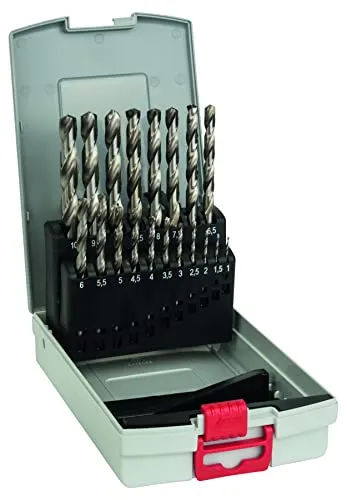 Bosch Professional 19 pz. Set di punte per metallo HSS-G ProBox (per acciaio, Ø 1-10 mm, accessori trapano avvitatore e tr...