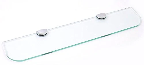 Ripiano vetro con angoli curvi, per bagno, cucina e camera da letto, 3 dimensioni: 300 mm, 400 mm e 500 mm, e 3 colori: tr...